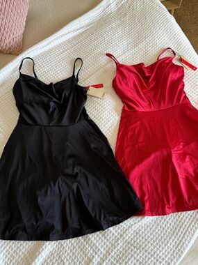 Popilush Spaghetti Strap Cowl Neck Dress set